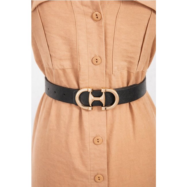 Cinto Fivela Dupla D Bell Outelet Fashion Preto