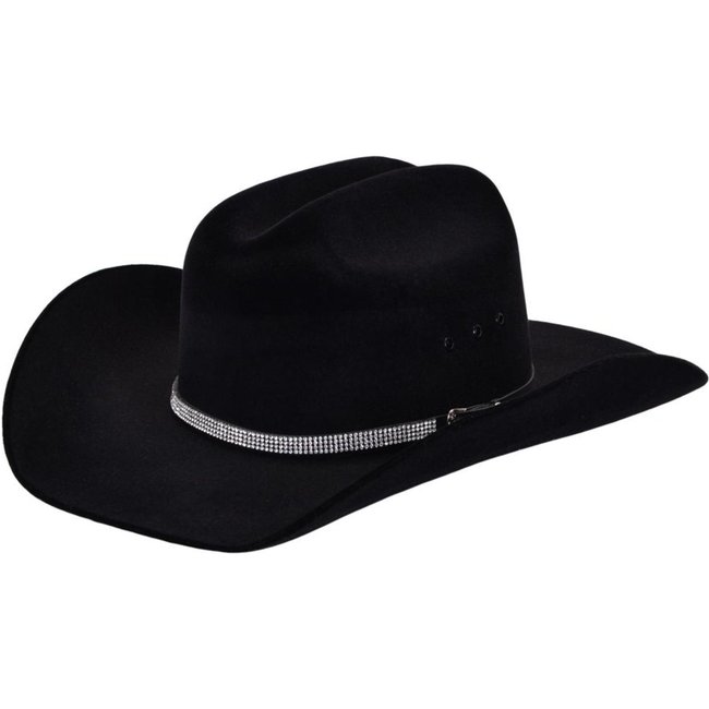 Chapéu Feminino Americano Country Tira Ajustável Moderno Preto G Preto