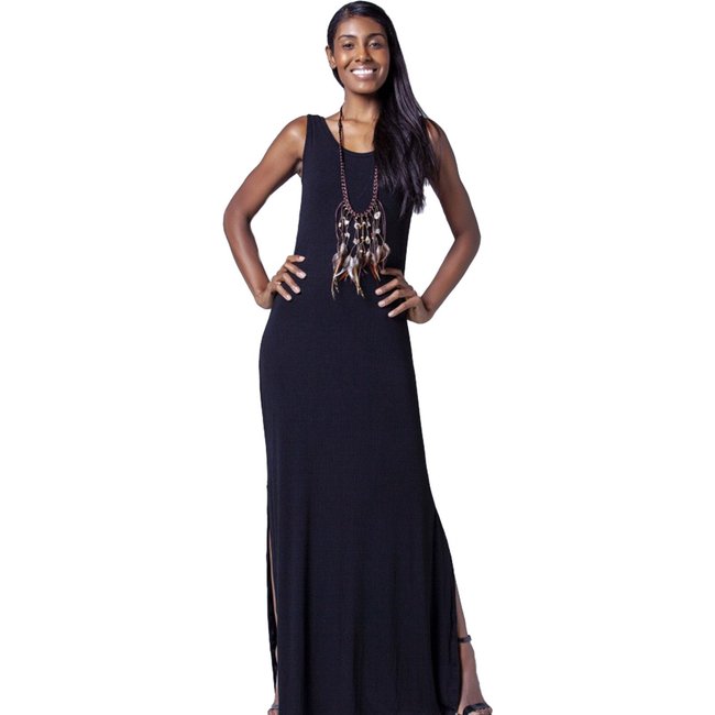 Vestido Longo Malha Amazonia Vital Classic Preto