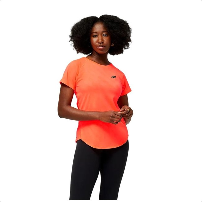 Camiseta New Balance Q Speed Jacquard Feminina Laranja