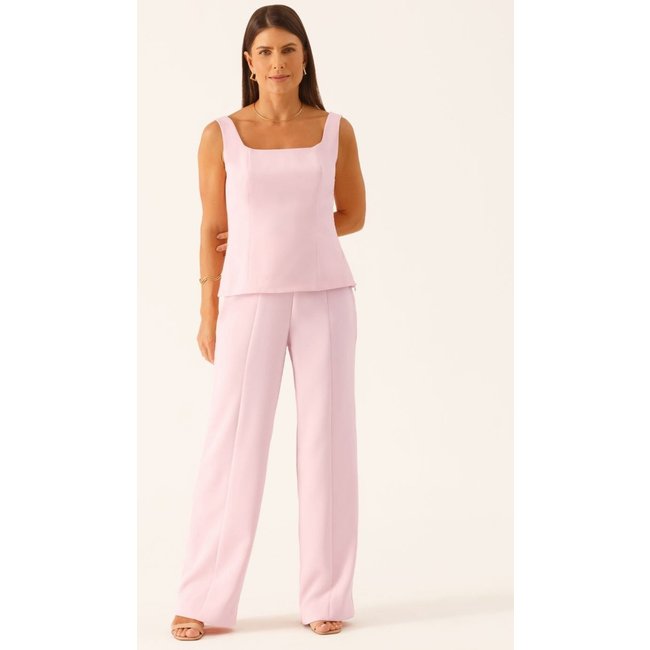 Calça Alfaiataria Wide Leg Rosa Claro Beatriz