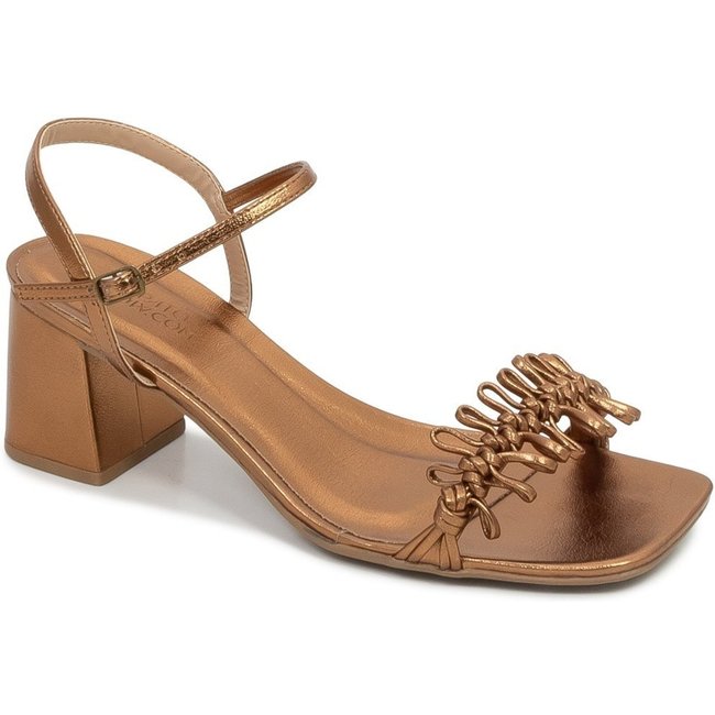 Sandália Salto Bloco de Tiras Waves Sapato Show 4285-0t.11481 Sapato Show Bronze