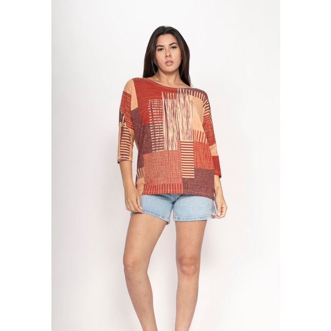 Blusa Amazonia Vital Morcego Ampla Manga 3/4 Tramas do Sol