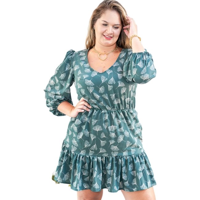 Vestido Curto Manga 3/4 Estampa Floral