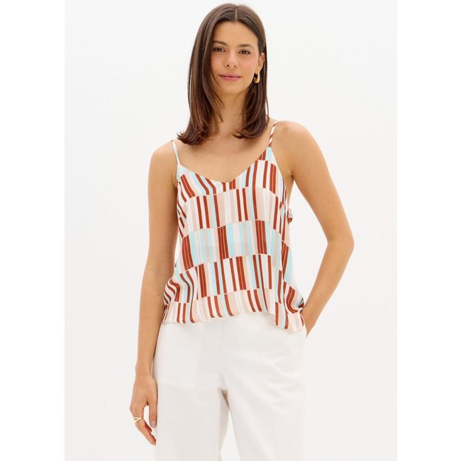 Blusa De Alças Estampada Decote V Lança Perfume
