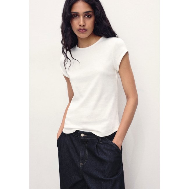 Camiseta Feminina Mango Jani Branca