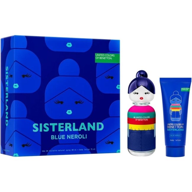 Kit Sisterland Blue Neroli Eau de Toilette Perfume Feminino 80ml + Creme Corporal 75ml Benetton Azul