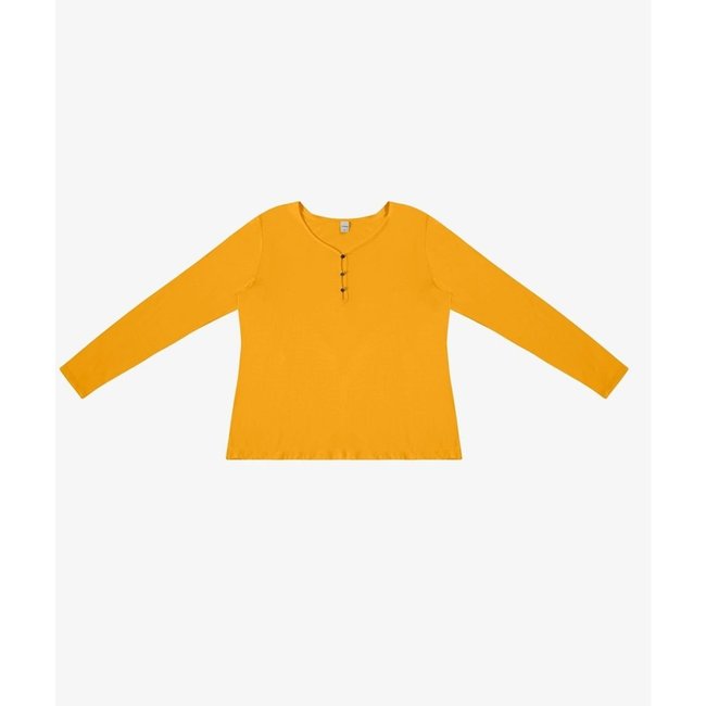 Blusa Feminina Com Botões Manga Longa Rovitex Amarelo