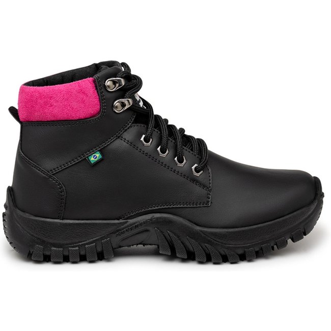 Tenis Feminino Bota Segurança Do Trabalho Coturno Preto Rosa