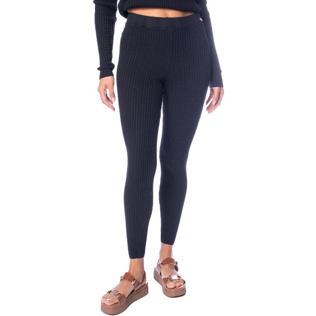 Calça Feminina Biamar Justa Trançada Cintura Alta Preto