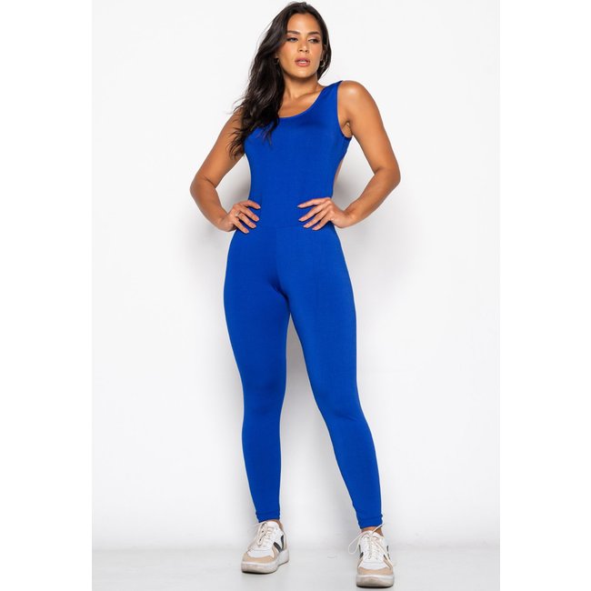 Macacão Mood Modas Longo Feminino Fitness Suplex Academia Ginástica 063 Azul