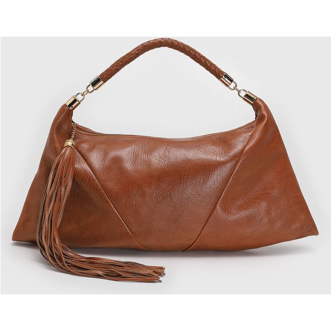 Bolsa Luiza Barcelos Alça de mão Tassel Caramelo
