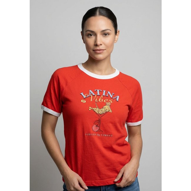 Camiseta Feminina Colcci Estampa Latina Vibes Vermelha