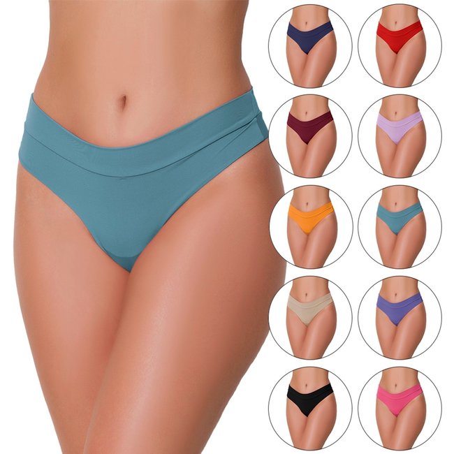 Kit 10 Calcinhas Tetê Variedades Fio Duplo Poliamida Lingerie Lisa Confortável Multicolorido