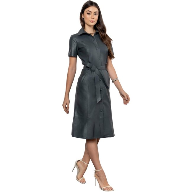 Chemise em Couro JVL Pelica Cinza
