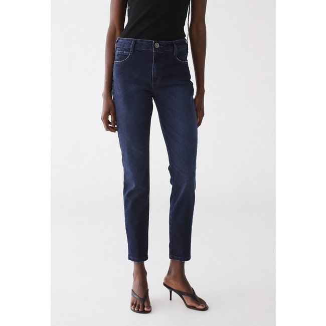 Calça Jeans Feminina Colcci Reta Lavagem Escura Azul