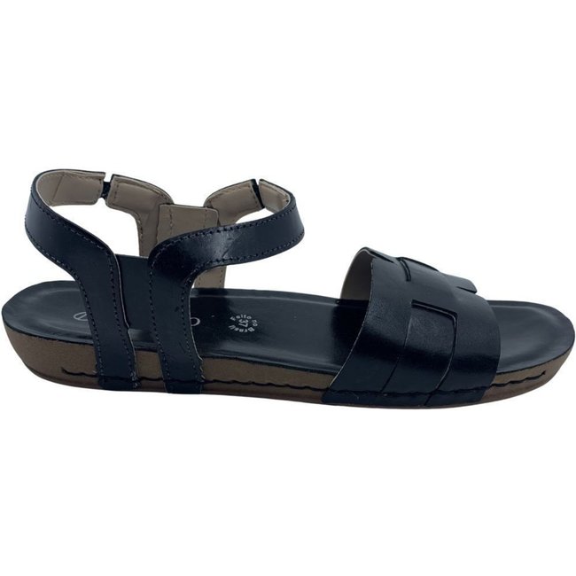 Sandália Flatform Andacco Couro Papete Preta 14294 - Preto - andaco