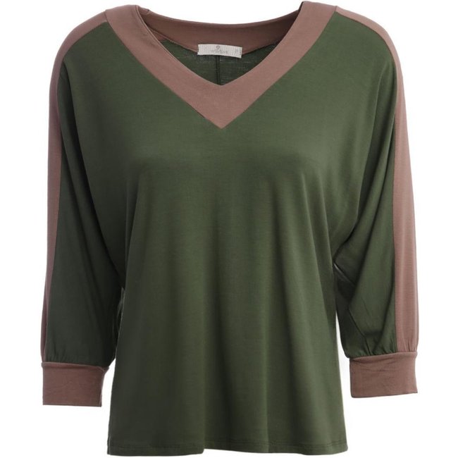 Blusa Manga 3/4 Autentique Feminina VERDE/MARROM
