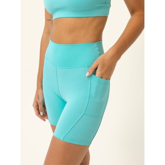 Bermuda Fitness com bolso Azul Piscina
