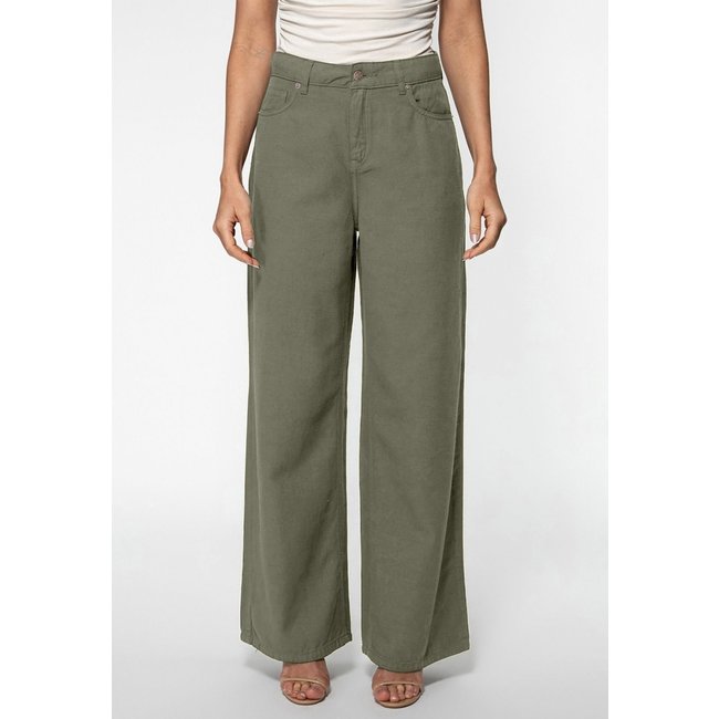 Calça Guess Wide Leg Lyocel Verde Musgo