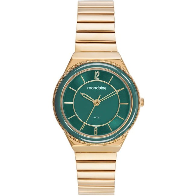 Relógio Feminino Caixa Media Catraca em Ceramica Verde Mondaine
