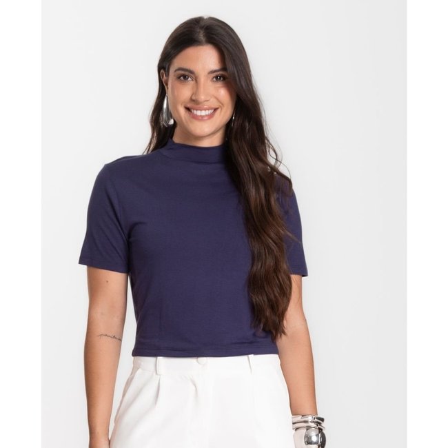 Blusa Cropped Feminina Select Azul