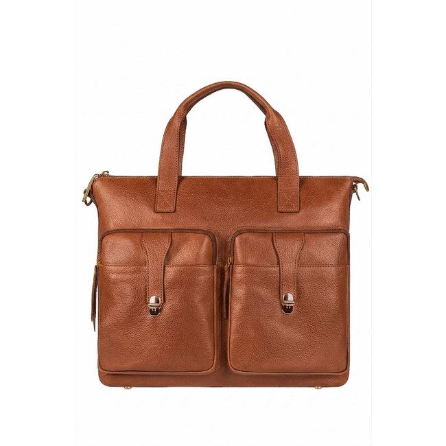 Bolsa Andrea Vinci Para Notebook De Couro Liso Jaque - Whisky