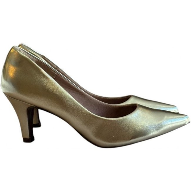 Scarpin Dourado Metalizado salto 6 cm