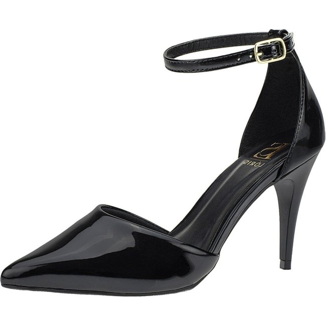 Sandália Salto Alto Lóris Shoes Scarpin de Fivela Sapato Bico Fino Stilleto 9000 Preto