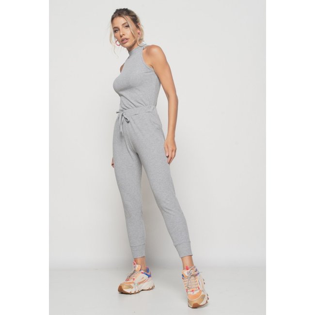 Conjunto Salvatore Comfy Com Regata e Jogger Canelada Mescla
