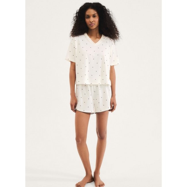 Pijama Curto Feminino Estampado Decote V Hering