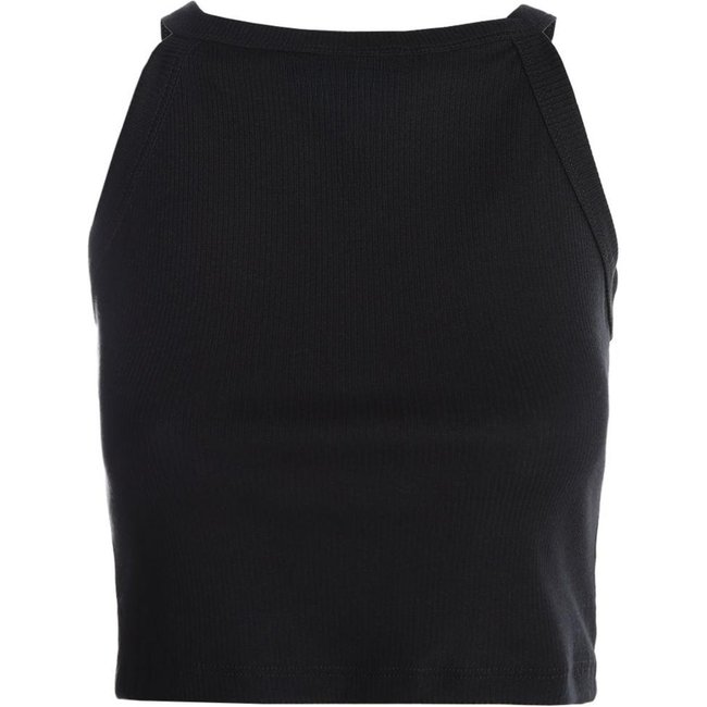 Blusa Canelada Cropped Feminina PRETO