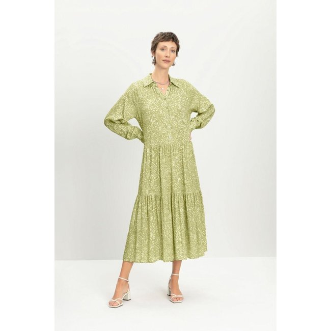 Vestido feminino midi estampado Essendi Verde