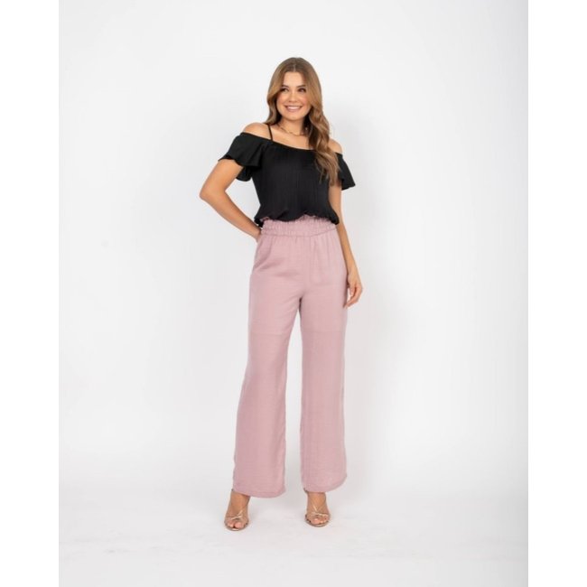 Calça Pantalona Acetinada Rose