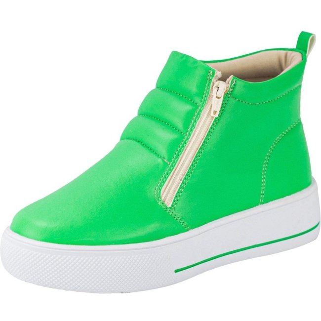 Tênis Casual Lumiss Cano Alto Botinha Plataforma Confortável Verde