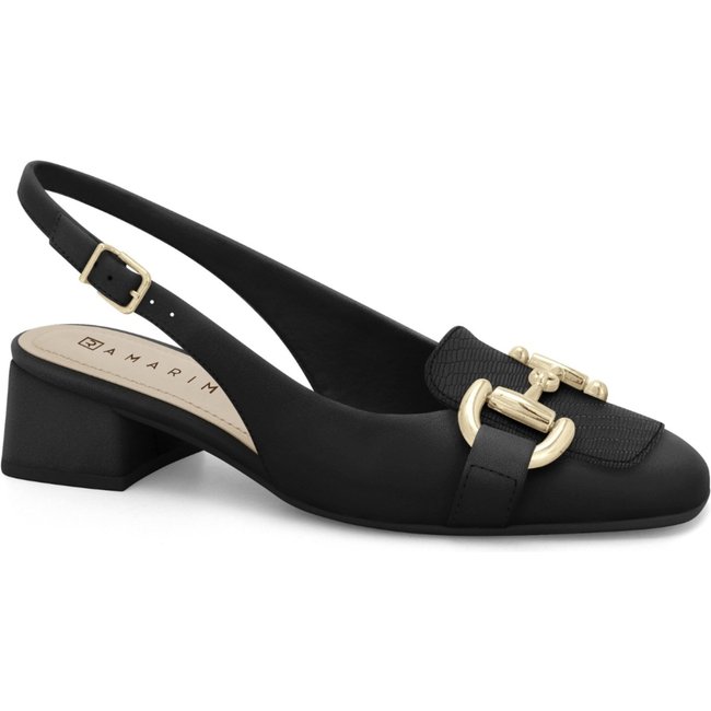 Sapato Slingback Feminino Preto Salto Baixo Ramarim 2517132