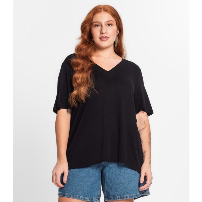 Blusa Feminina Plus Size Secret Glam Preto