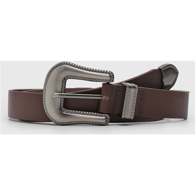 Cinto Feminino Santa Lolla Fivela Texturizada Marrom