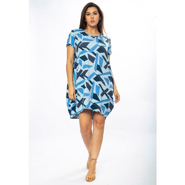 Vestido Curto Amazônia Vital Malha Amplo Always Estampa Caminhos de Azul