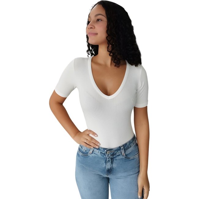Blusa Feminina Canelada Gola V Colcci