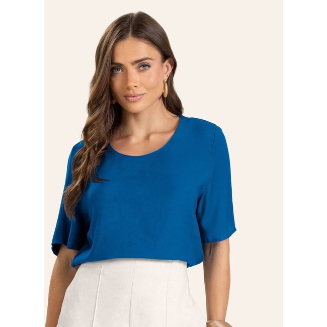 Blusa Viscose Double Feminina Endless Azul
