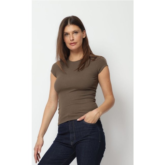 Blusa Manga Curta Verde Oliva G Gazzy