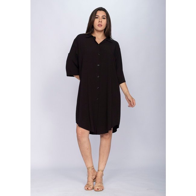 Vestido Amazonia Vital Chemise Curto Tapajó Viscose Preto