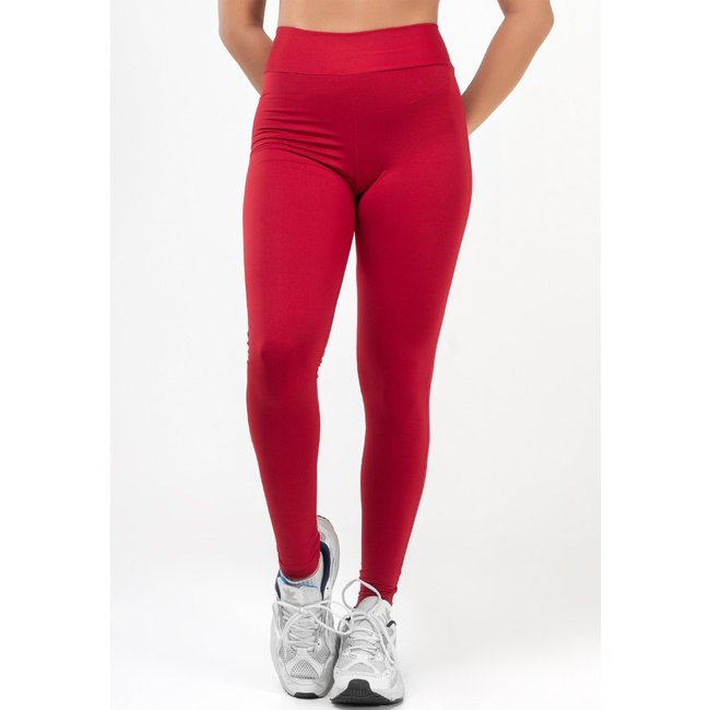 Calça Legging Mood Modas Fitness Lisa Academia Cintura Alta 080 Vermelho