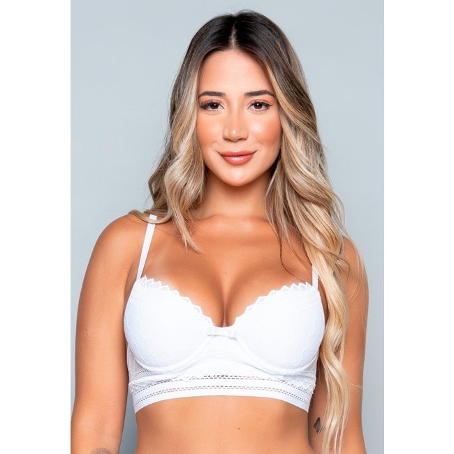 Sutiã Bella Fiore Modas Lingerie Com Bojo Renda E Elástico Branco