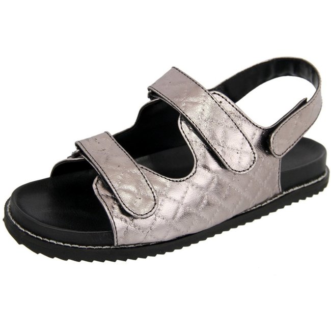 Sandalia Birken Rasteira Papete Prata Velho Tellini Store