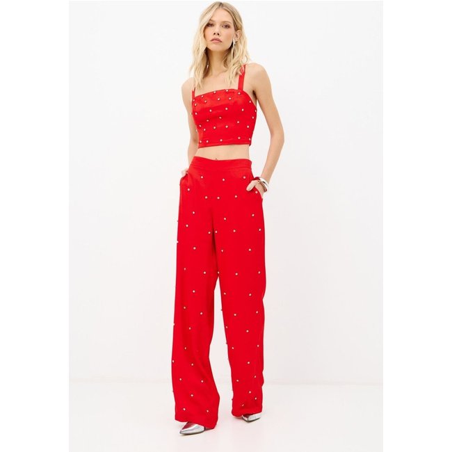 Calça Aplicação Cristal Feminina Inblanche