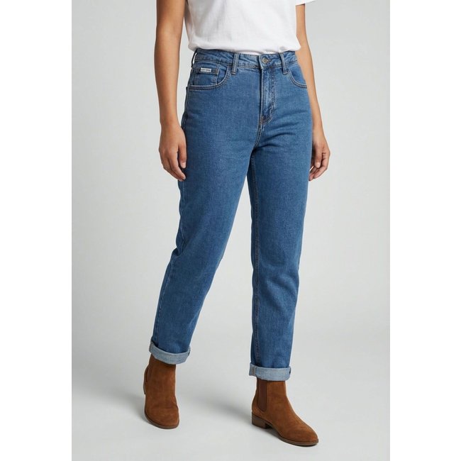 Calça Feminina Calvin Klein Mom 5 Pockets Azul