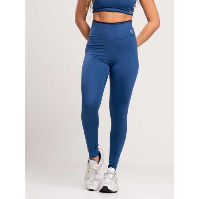 Legging Fit One Element Suplex Cós Alto Zero Transparência Azul Marinho