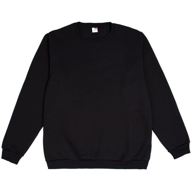 Moletom Feminino Desayner Plus Size Gola Careca Preto
